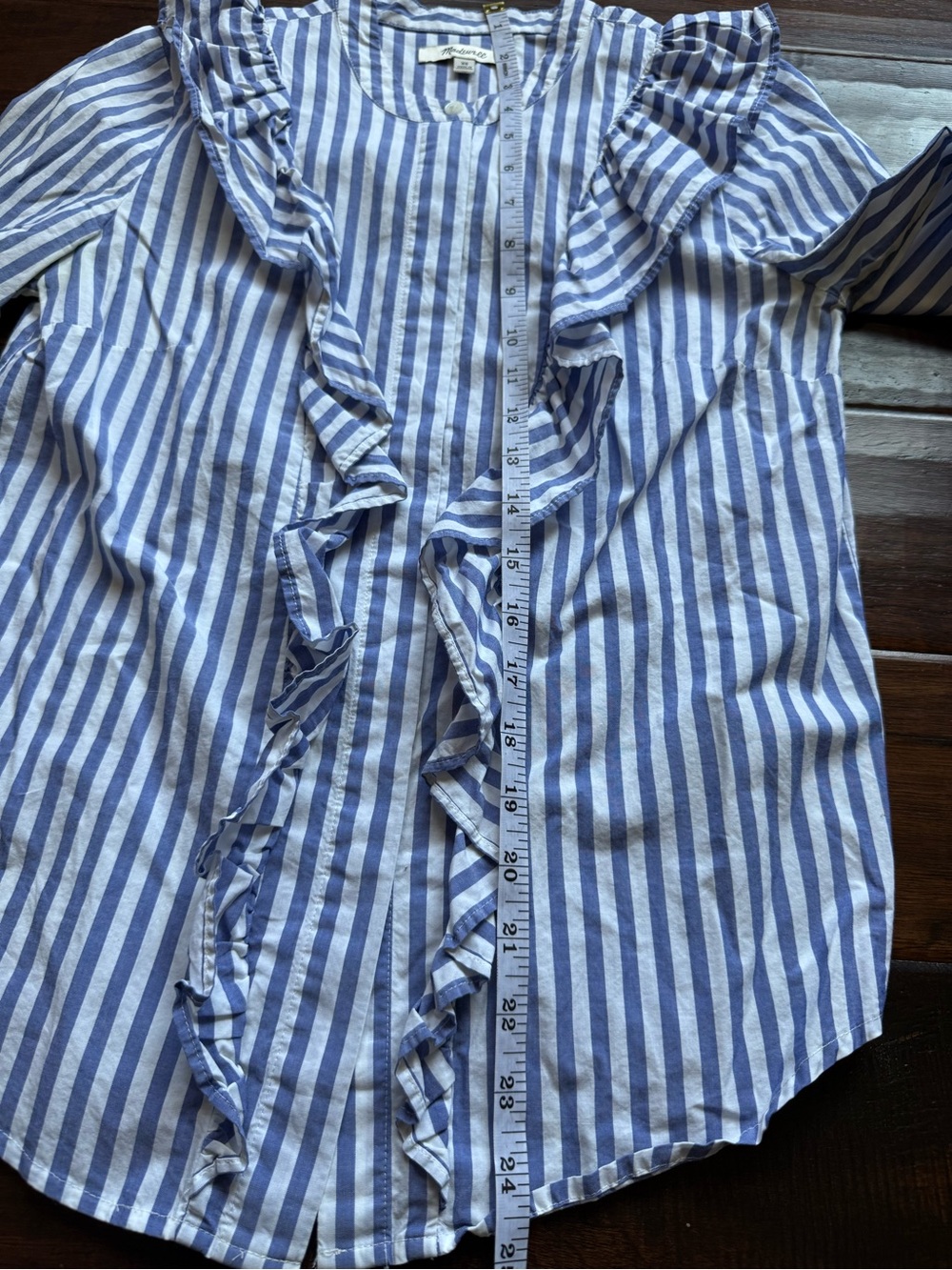 Madewell Striped Whitney Ruffle Blouse - Picture 8 of 8